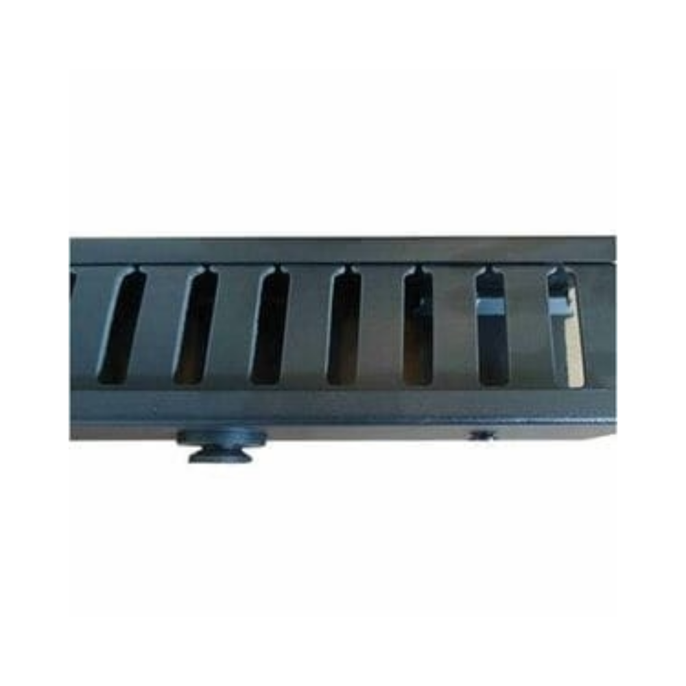 Vertiv 1U-Plastic Vertical Cable manager, H860mm, Tool less mounting, Color:RAL7021, Set of 2 pieces