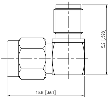 Huang Liang SMA Male to SMA Female Right Angle Adapter, Precision 18 GHz