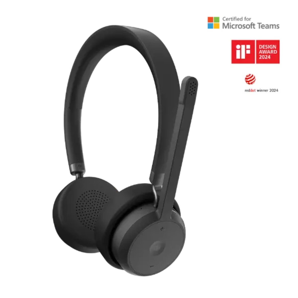 Lenovo Wireless VoIP Headset - Black (4XD1M80020), Up to 31 hours of talk and 60 hours of playback, 2 Years Warranty