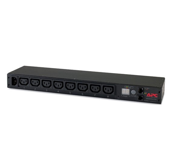 APC Rack PDU, Metered, 1U, 12A/208V, 10A/230V, (8) C13, Horizontal, Load capacity 2300 VA