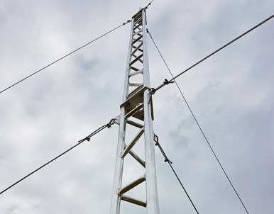 Ground Mount Lattice Towers 220mm - Galvanised Guyed - EXCLUDES Footings