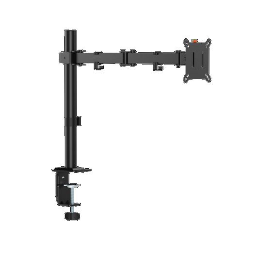 Brateck Flow Basic Articulating Monitor Arm Black, 17–32', VESA 75x75/100x100, Clamp/Grommet Mount, ±90° Swivel, Height Adjustable, Quick-Release VESA