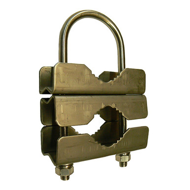 ZCG Parallel U-Bolt Clamp, Stainless Steel, 25-45mm Pole, 25-40mm Ancillary