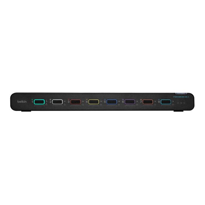 Belkin Cybersecurity and Secure KVM Universal 2nd Gen Secure KVM Switch, 8-Port Single Head w/ CAC - Black (F1DN108KVM-UN-4),12V,2.5A,2 Years Warranty