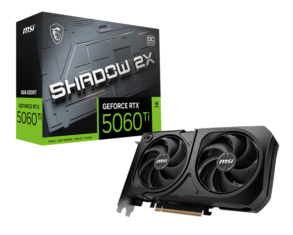8GB MSI RTX 5060Ti SHADOW 2X OC PLUS GPU
