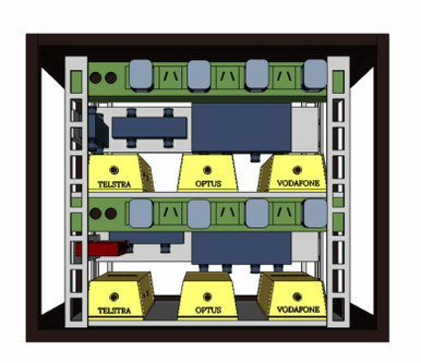 DAS Rack Cabinet 9RU 2 Shelf Kit