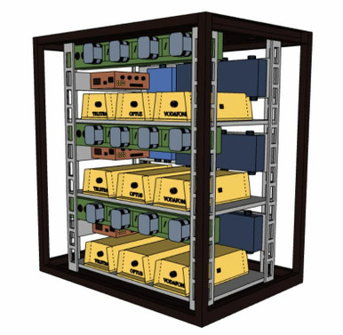 DAS Rack Cabinet 18RU 3 Shelf Kit
