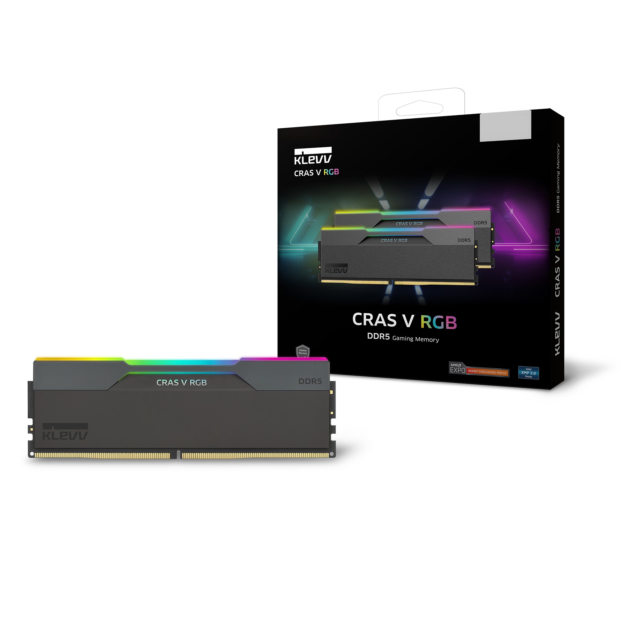 128GB KIT (6000MHz) KLEVV CRAS V GAMING MEMORY BLACK/RGB