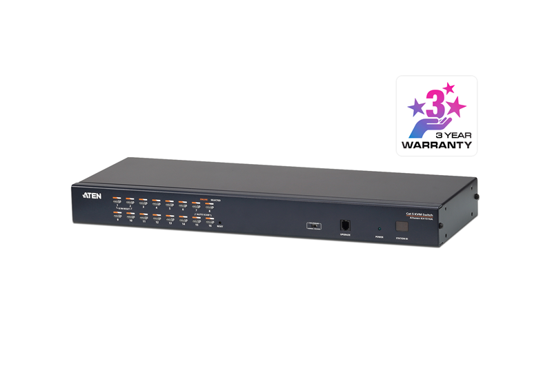 Aten Rackmount KVM Switch 16 Port Multi-Interface Cat 5, KVM Cables NOT Included, Daisy Chainable for up to 512 Devices