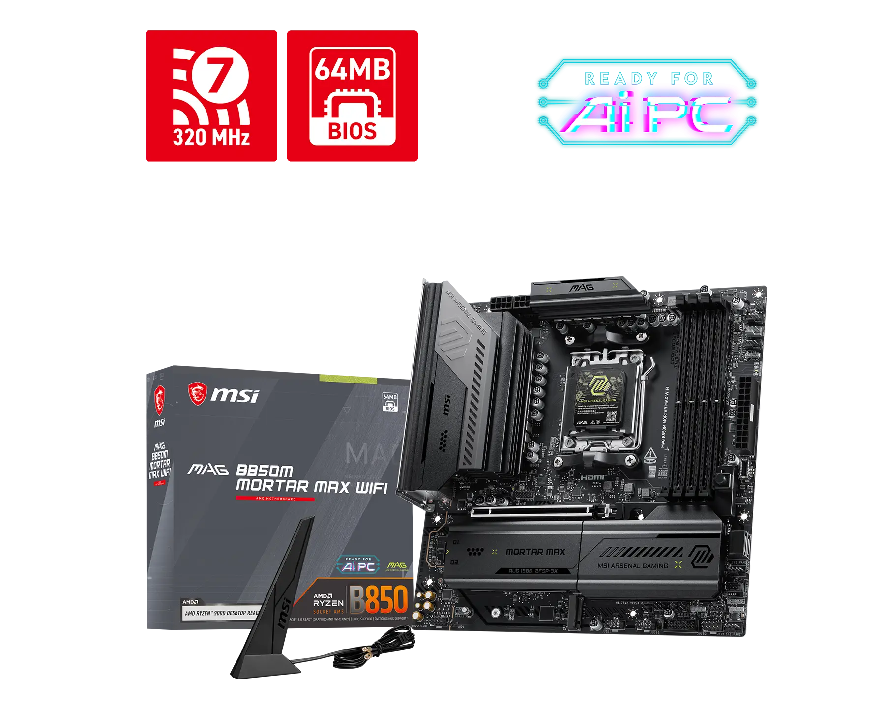 MAG B850M MORTAR MAX WIFI (Rev 2) MOTHERBOARD