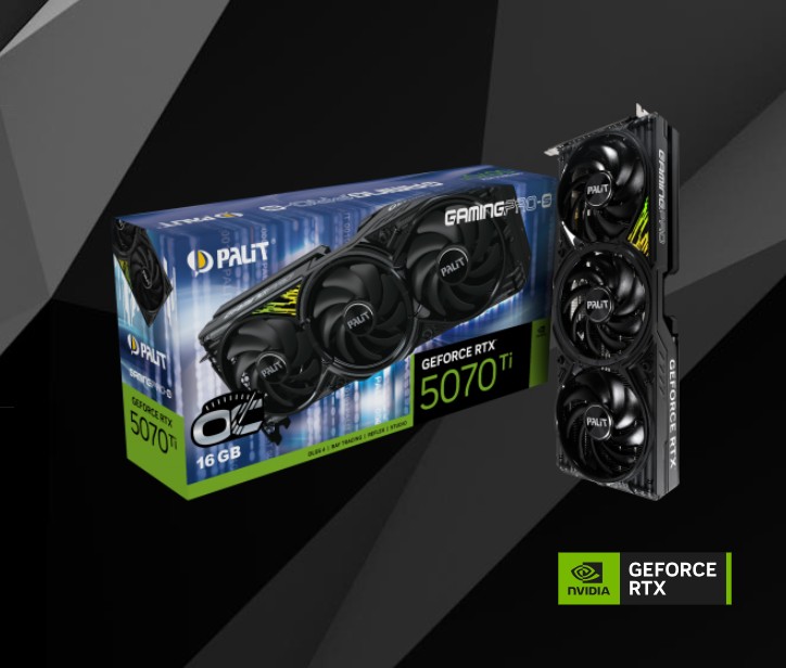 PALIT RTX5070Ti GAMINGPRO-S OC 16GB GDDR7 256bit 3-DP HDMI NE7507TS19T2-GB2031U