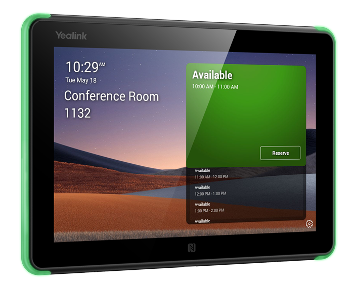 Yealink Roompanel Android based Scheduling Panel 8-inch, flush mount kit for wall or glass, 20° Tilt, PSU included, Yealink Platform, Microsoft Teams