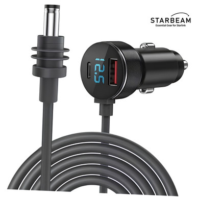 STARBEAM Starlink Mini 12/24V DC 3m LCD Screen Cigarette Lighter Power Cable