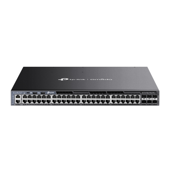 TP-Link SG6654XHP Omada 48-PortGigabit Stackable L3 Managed PoE+ Switch with 6 10GE SFP+ Slot, 48× Gigabit PoE+ RJ45 Ports, 6× 10G SFP+ Slots, RJ45/Ty