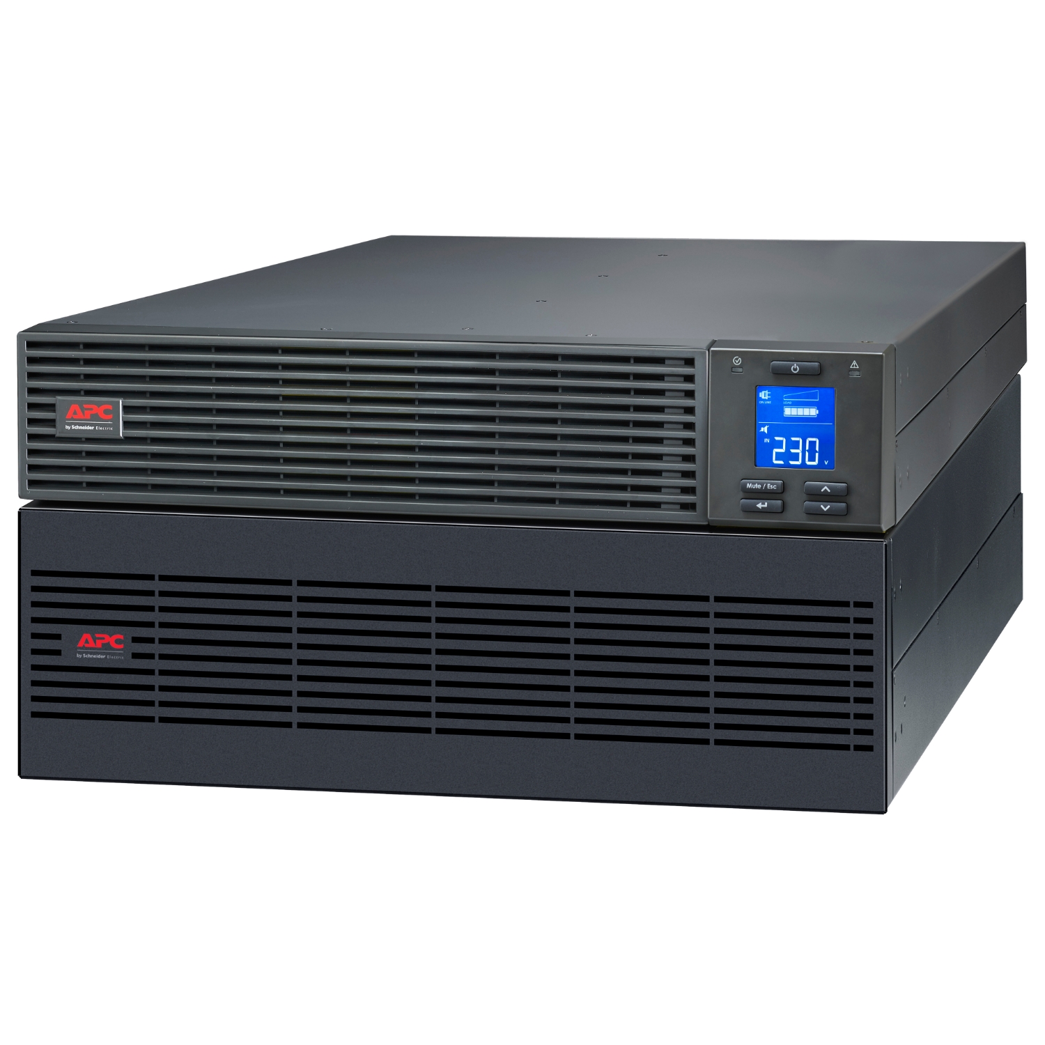 APC Easy UPS On-Line, 6kVA/6kW, Rackmount 5U, 230V, Hard wire 3-wire(1P+N+E) outlet, Intelligent Card Slot, LCD, Extended Runtime, W/O rail kit