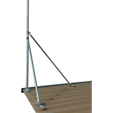 Heavy Duty Galvanised Collared Roof Mast, 50mm, 2m