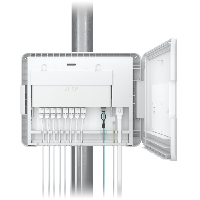 Last Stock- Ubiquiti UISP Box, Outdoor Box for UISP-R & UISP-S, Pole /Wall-Mountablke, IPX6-Rated Water Resistance, Power TransPort Cable Required