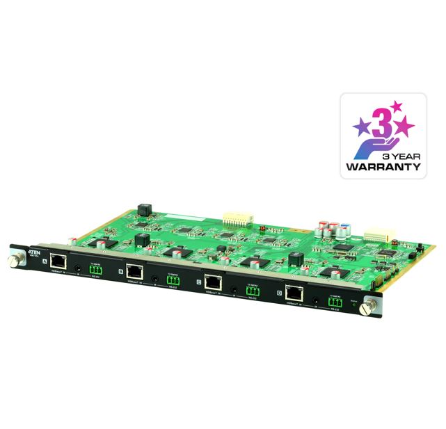 Aten VM7514 4 Port HDBaseT Input Board for VM1600A/VM3200, HDBaseT Connectivity, Bi-directional RS-232 channel, Bi-directional IR channel