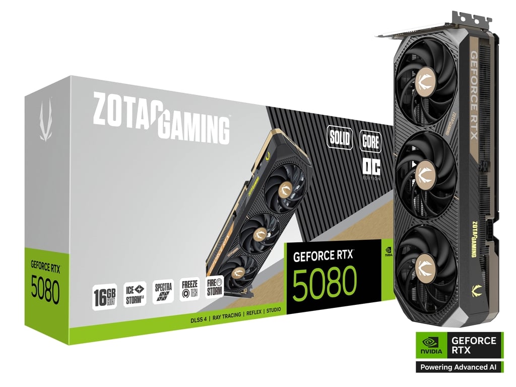 16GB ZOTAC RTX 5080 SOLID CORE OC GPU
